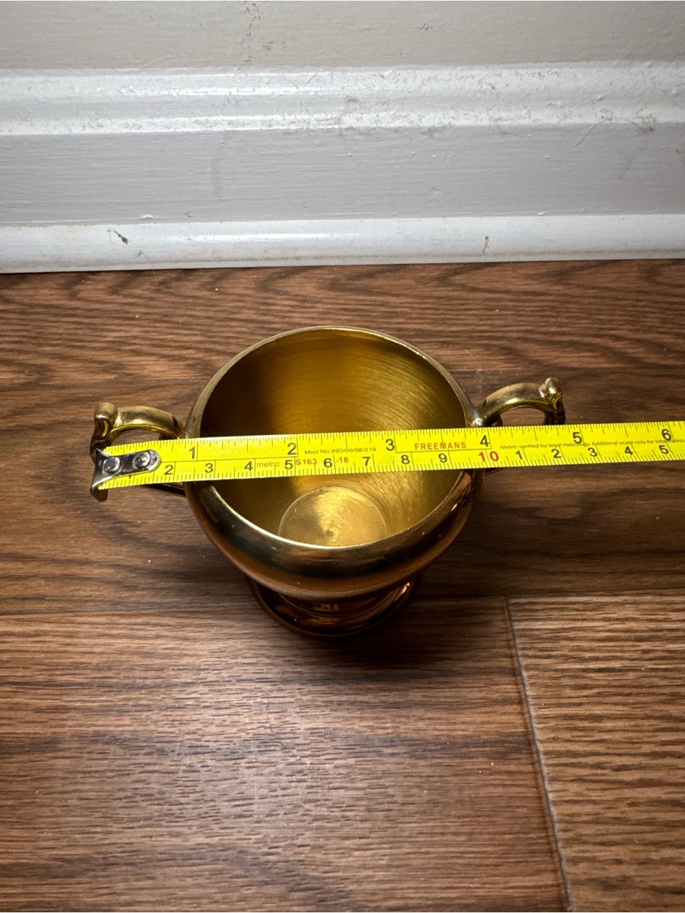 Brass & Copper Decorative Double-Handled Sugar Bowl - Picture 4 of 5